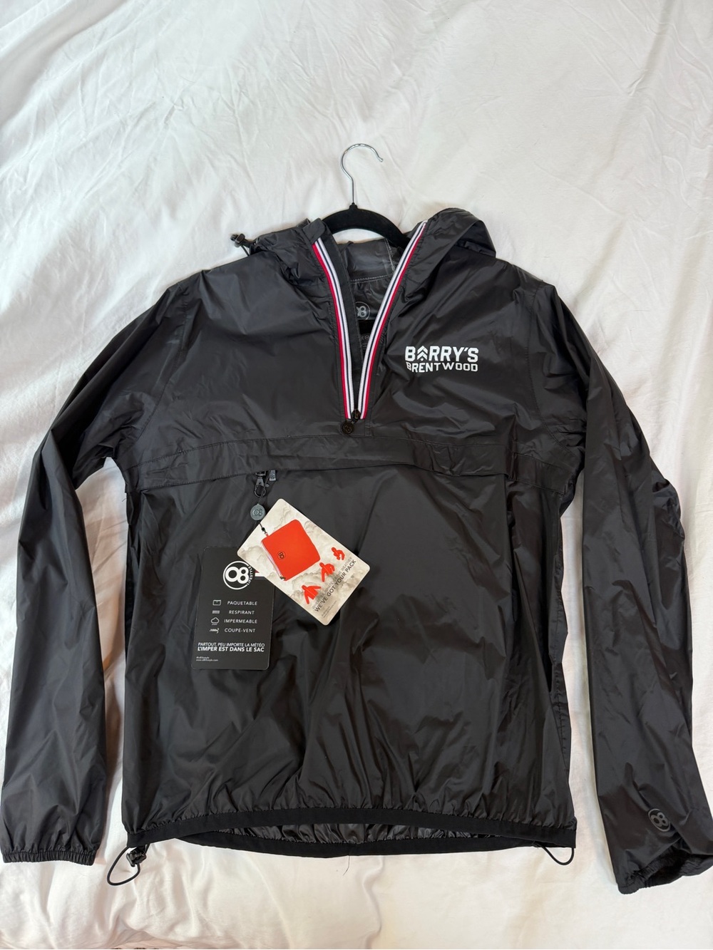 Barry’s Bootcamp Brentwood Black Windbreaker Anorak Jacket size M women